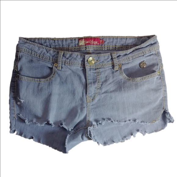 Apple Bottoms Gray Jean Shorts Distressed Style - Picture 1 of 5